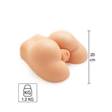 Masturbator cu Vibratii Hidden Desires Fat Ass Fucker - Lugime Bust 20 cm, Greutate de 1.2 kg - Design realist si anatomic, cu orificii vaginale si anale - vibratii intense cu bullet inclus