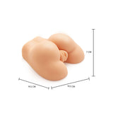 Masturbator cu Vibratii Hidden Desires Fat Ass Fucker - Lugime Bust 20 cm, Greutate de 1.2 kg - Design realist si anatomic, cu orificii vaginale si anale - vibratii intense cu bullet inclus