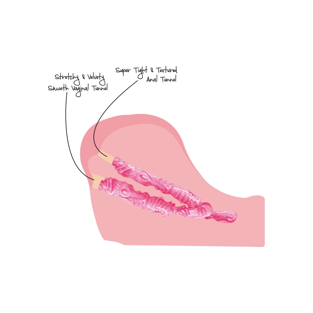 Masturbator Bust Hidden Desires Bangers cu Fusta - Culoarea Pielii, 1.4 kg - Doua deschideri pentru penetrare vaginala si anala - Material realistic Love Skin