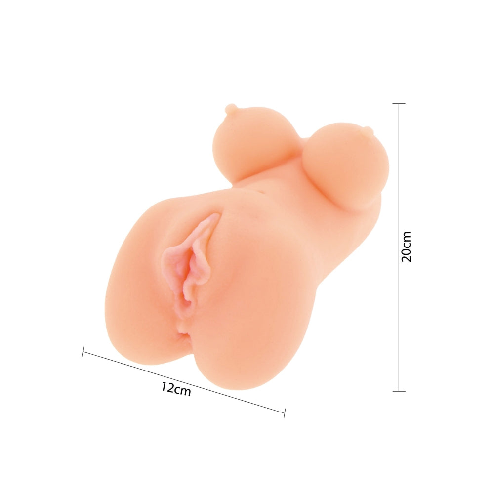 Masturbator Bust Hidden Desires Bangers cu Sani - Culoarea Pielii, 1.2 kg - Doua deschideri pentru penetrare vaginala si anala - Material realistic Love Skin