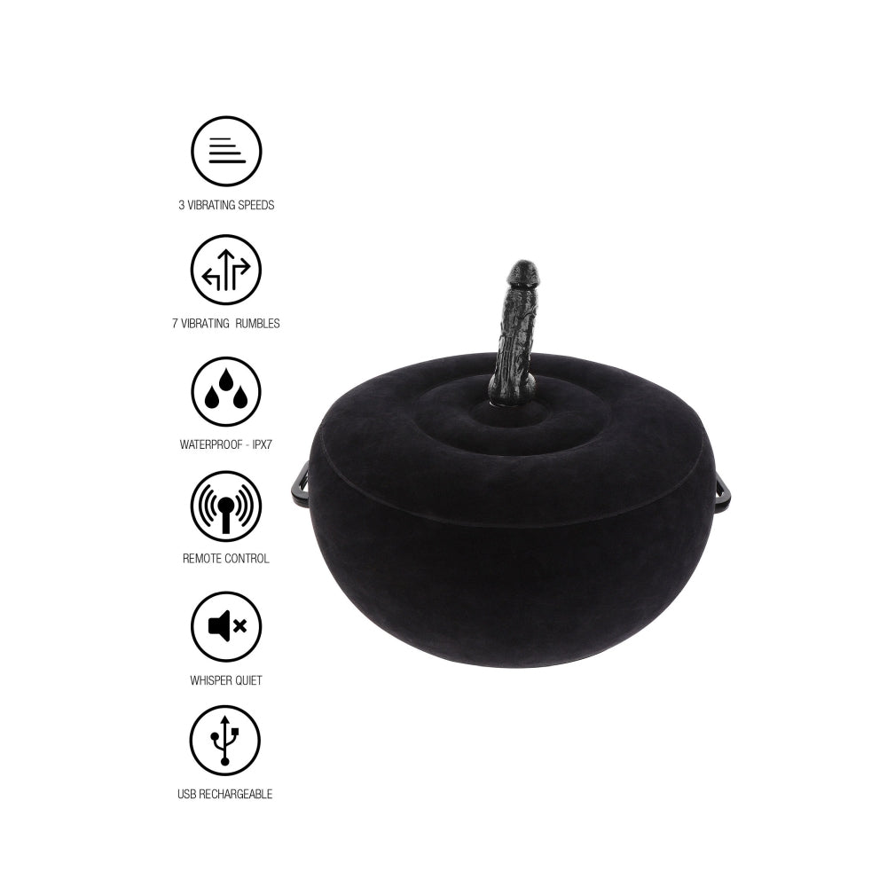 Scaun gonflabil cu vibratii TABOOM pentru placere intensa si control wireless, Negru