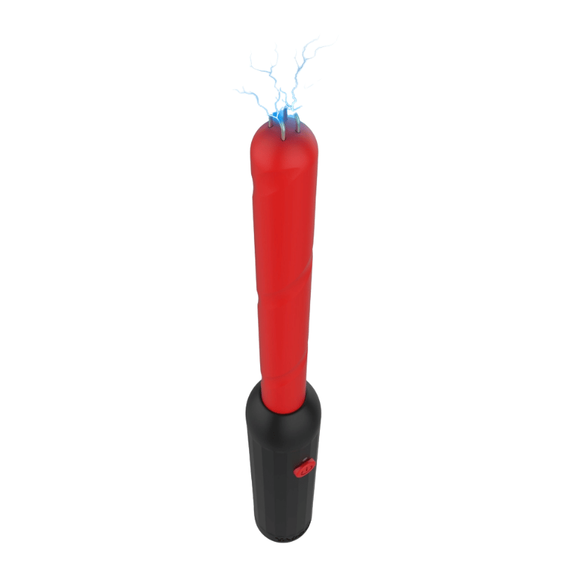 Baton Electrosoc Taboom Prick Stick Rosu - 3500 volti, 1 miliamper, 3.5 wati - ideal pentru jocuri BDSM in cuplu - baterie reincarcabila USB