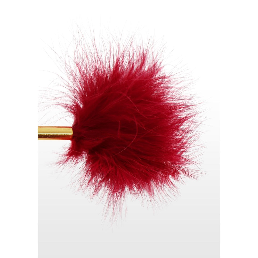 Gadilitor cu Pene Taboom Luxury Rosu - accesoriu elegant pentru jocuri Bondage senzuale - ideal pentru cupluri