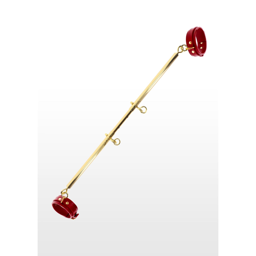 Bare de Imprasiere Reglabila TABOOM Bodage Luxury 60-104 cm - Rosu, Auriu - Ideal pentru jocuri BDSM in cuplu - Include catuse pentru glezne, compatibilitate pentru catuse de maini cu intele detasabile