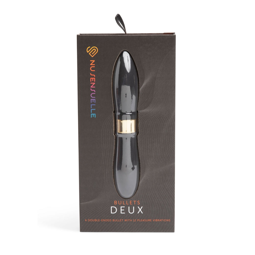 Vibrator Clasic Deux Bullets, Negru, 12 Moduri Vibratii, 16 cm