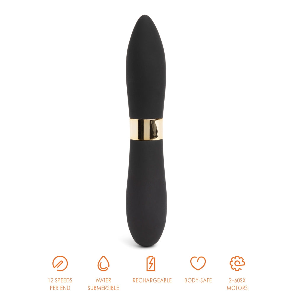 Vibrator Clasic Deux Bullets, Negru, 12 Moduri Vibratii, 16 cm