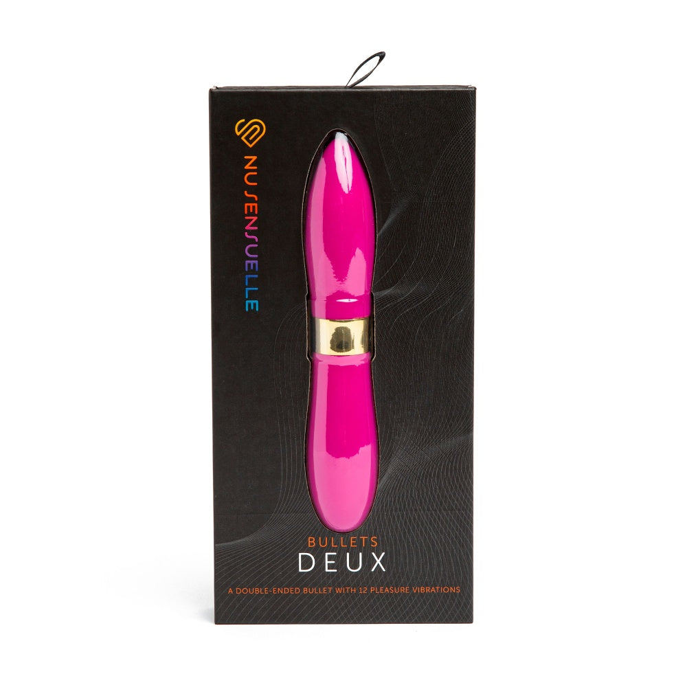 Vibrator Clasic Deux Bullets, Roz, 12 Moduri Vibratii, 16 cm