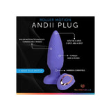 Dop Anal cu Vibratii SMART Andii Roller Butt Plug, Albastru, 11 Moduri Vibratii, 4 Moduri Viteza