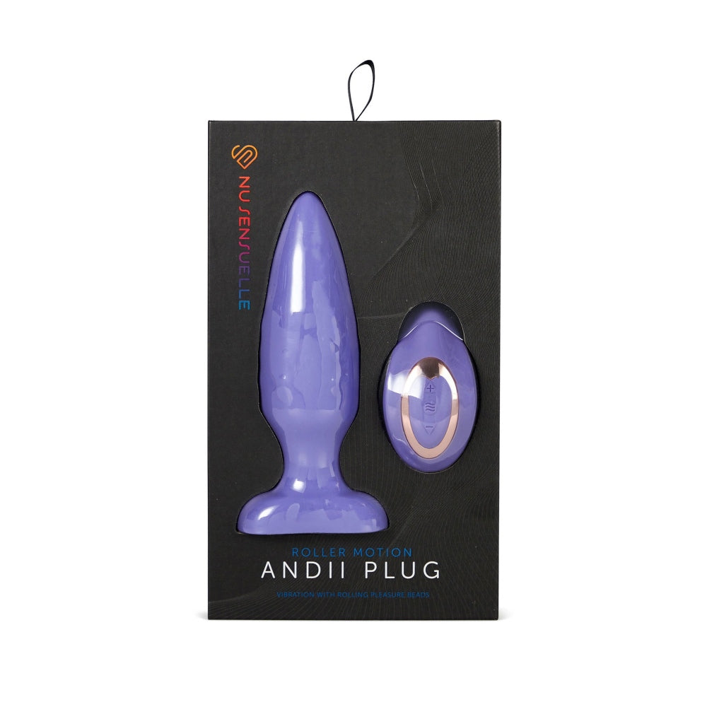 Dop Anal cu Vibratii SMART Andii Roller Butt Plug, Violet, 11 Moduri Vibratii, 4 Moduri Viteza