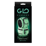 Catuse Bondage NS Novelties GLO - Fabricat din Piele PU Alba Fosforescenta - curele ajustabile, interior captusit - ideal pentru jocuri in cuplu