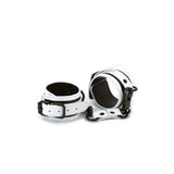 Catuse Bondage NS Novelties GLO - Fabricat din Piele PU Alba Fosforescenta - curele ajustabile, interior captusit - ideal pentru jocuri in cuplu