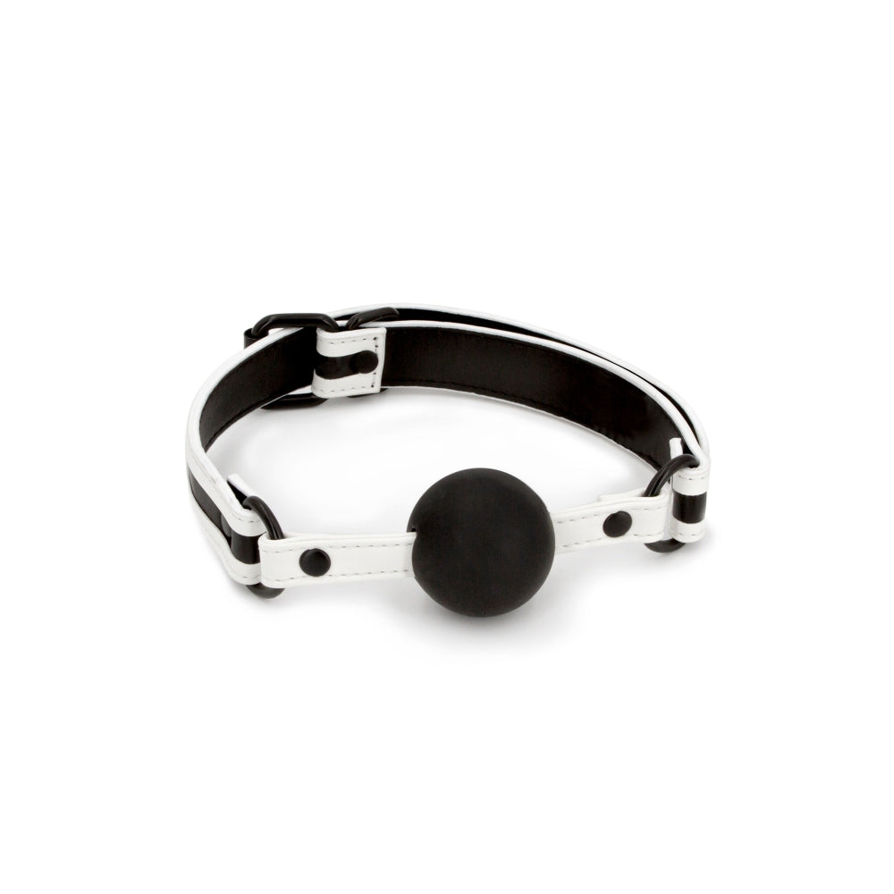 Calus Fetish NS Novelties GLO Ballgag - fabricat din piele PU fosforescenta si bila din silicon - curea ajustabila, ideal pentru jocuri BDSM in cuplu