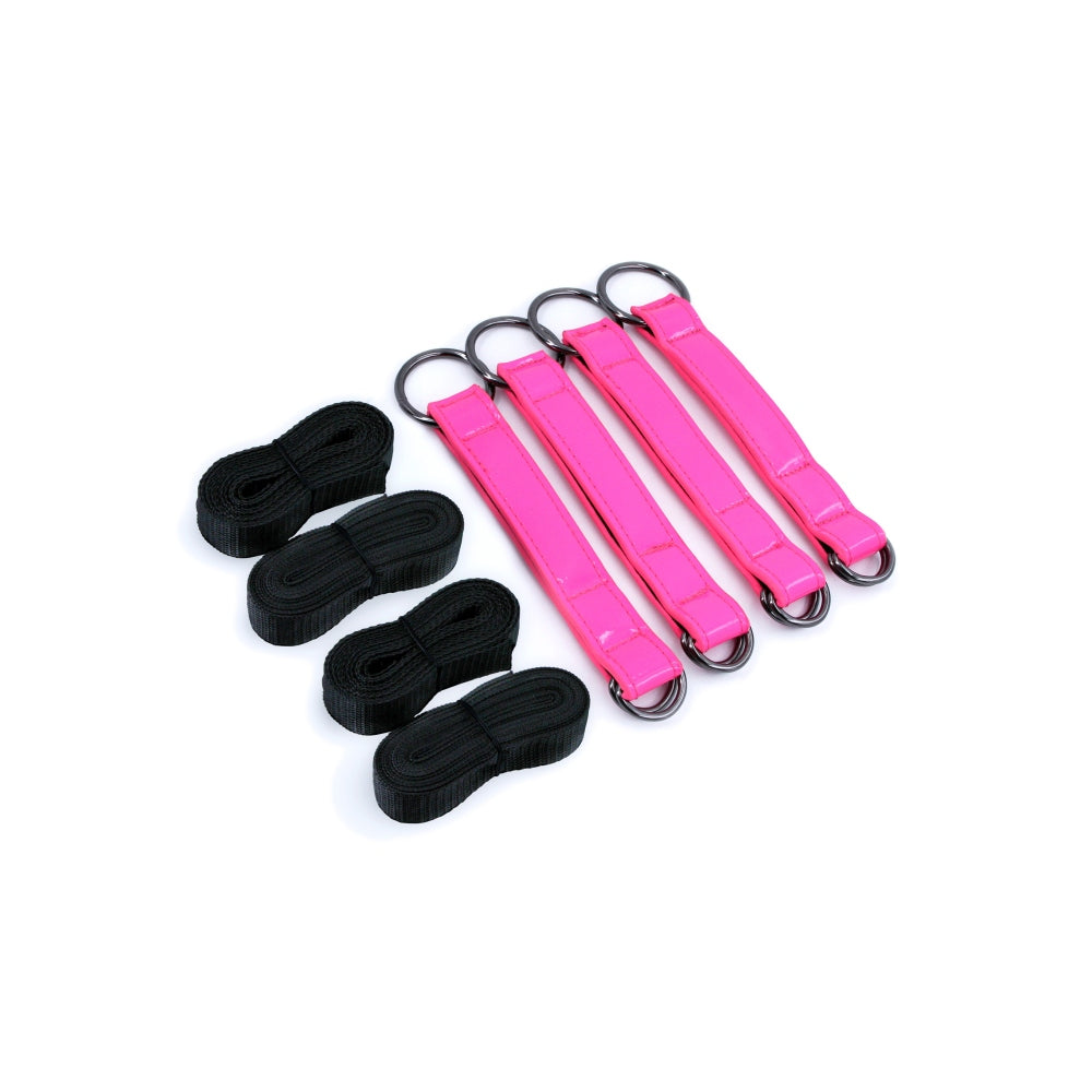 Sistem de Prindere pentru Pat NS Novelties Electra - curele de imobilizare, perfecte pentru jocurile fetish - potrivit oricarui tip de pat - Roz