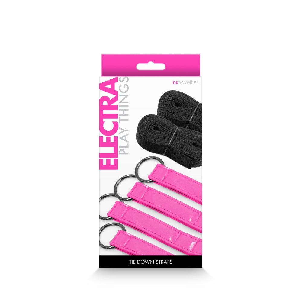 Sistem de Prindere pentru Pat NS Novelties Electra - curele de imobilizare, perfecte pentru jocurile fetish - potrivit oricarui tip de pat - Roz