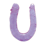 Dildo Dublu Realistic Dreamtoys - Mov, Design in forma de U - Detalii realiste, Material sigur si durabil