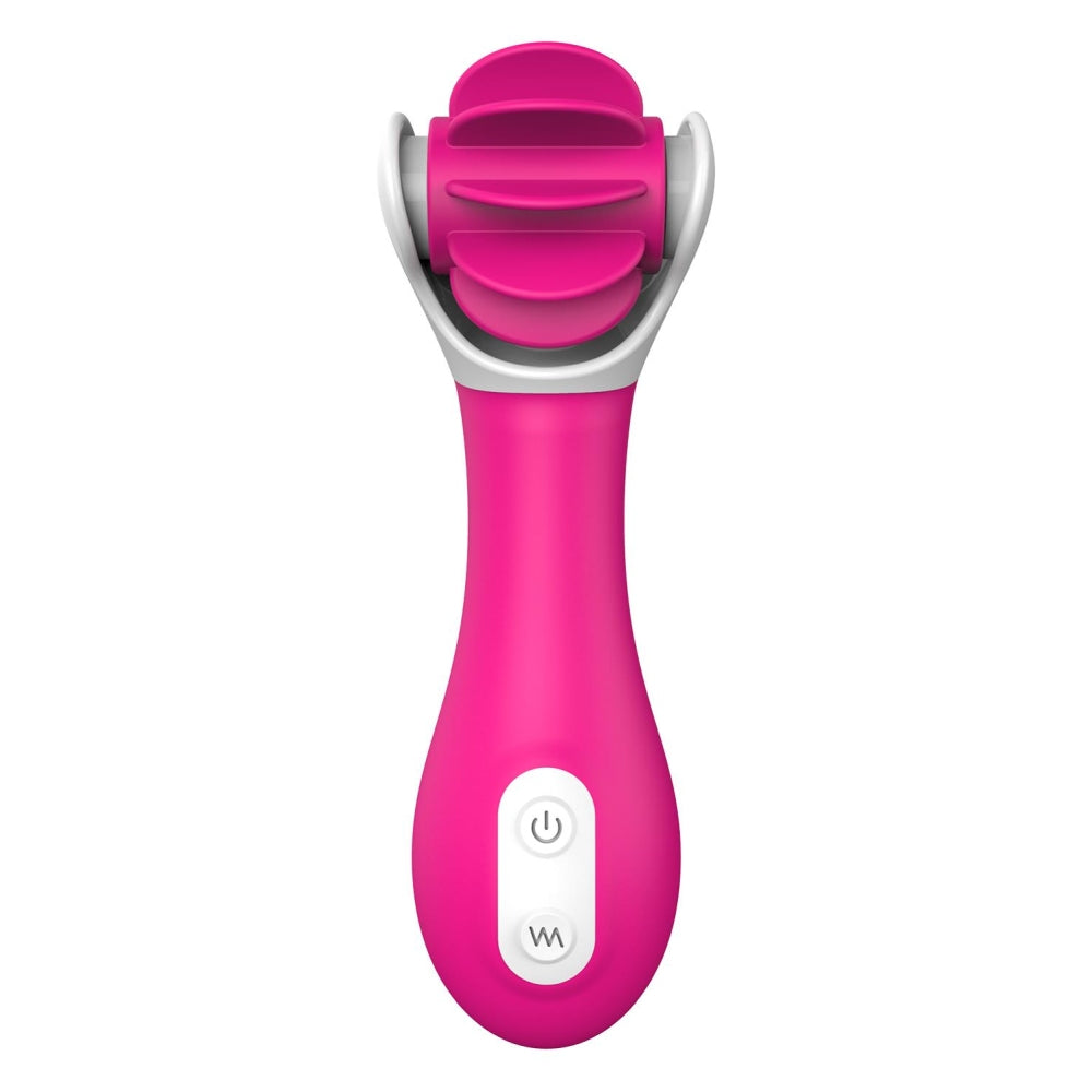 Vibrator Clitoridian Dream Toys Vibes of Love, Roz, 9 Moduri Vibratii, 9 Moduri Rotatii, Impermeabil, Reincarcabil, Mimica stimulare orala, 14.5 cm