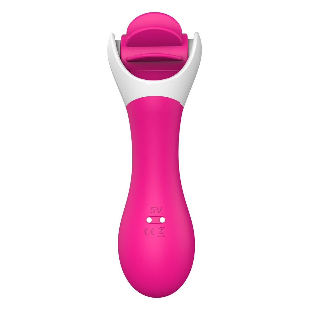 Vibrator Clitoridian Dream Toys Vibes of Love, Roz, 9 Moduri Vibratii, 9 Moduri Rotatii, Impermeabil, Reincarcabil, Mimica stimulare orala, 14.5 cm