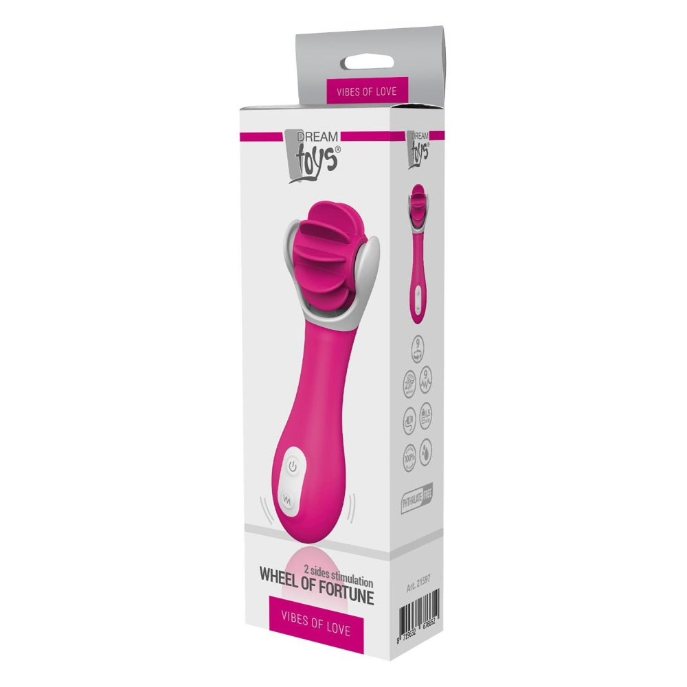 Vibrator Clitoridian Dream Toys Vibes of Love, Roz, 9 Moduri Vibratii, 9 Moduri Rotatii, Impermeabil, Reincarcabil, Mimica stimulare orala, 14.5 cm