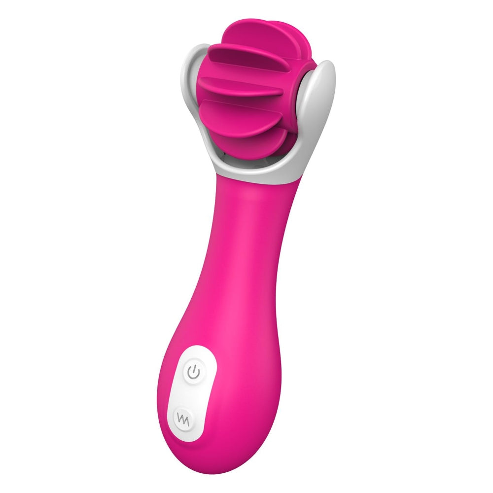 Vibrator Clitoridian Dream Toys Vibes of Love, Roz, 9 Moduri Vibratii, 9 Moduri Rotatii, Impermeabil, Reincarcabil, Mimica stimulare orala, 14.5 cm