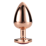 Dop Anal Gleaming Love Rose Gold Butt Plug, Large, cu bijuterie roz in forma de inima