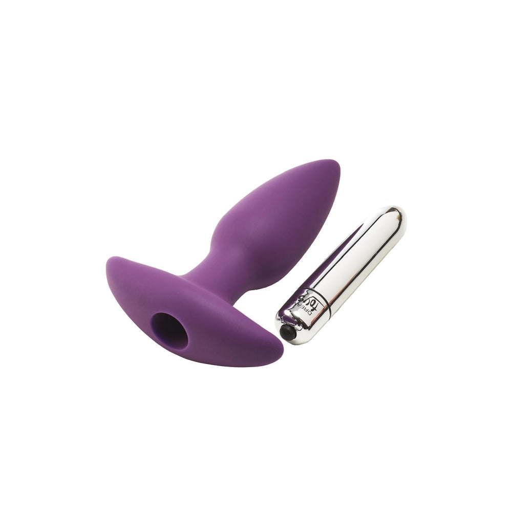 Dop Anal Vibrator Dreamtoys Flirts Butt Plug, Medium, Mov, 10 Moduri Vibratii, glont vibrant detasabil