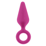 Dop Anal Dreamtoys Flirts Pull Plug, Small, Roz, cu Inel de suport