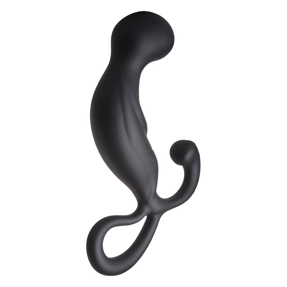Stimulator Prostata Dream Toys Fatasstic, Negru, cu maner tip inel, silicon moale, stimulare perineu, 13.5 cm