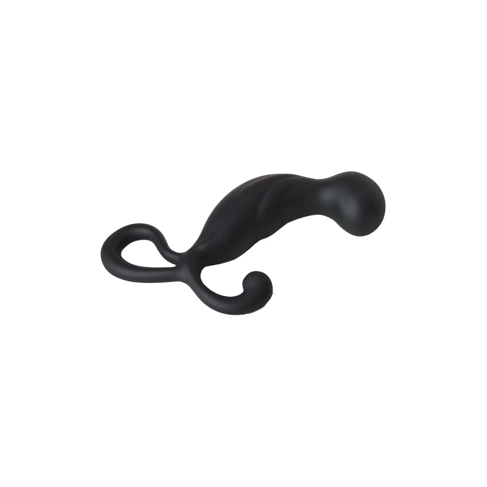 Stimulator Prostata Dream Toys Fatasstic, Negru, cu maner tip inel, silicon moale, stimulare perineu, 13.5 cm