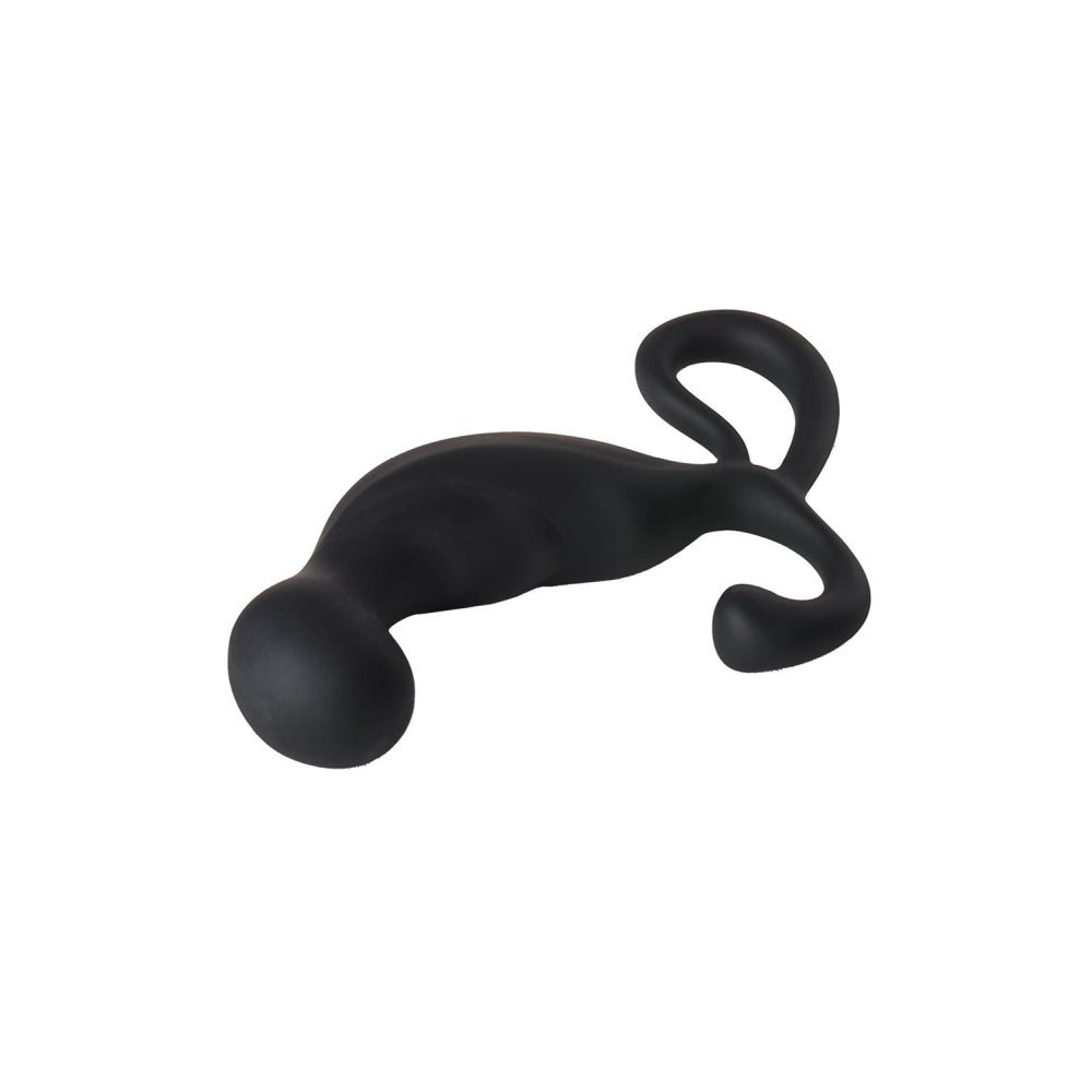 Stimulator Prostata Dream Toys Fatasstic, Negru, cu maner tip inel, silicon moale, stimulare perineu, 13.5 cm