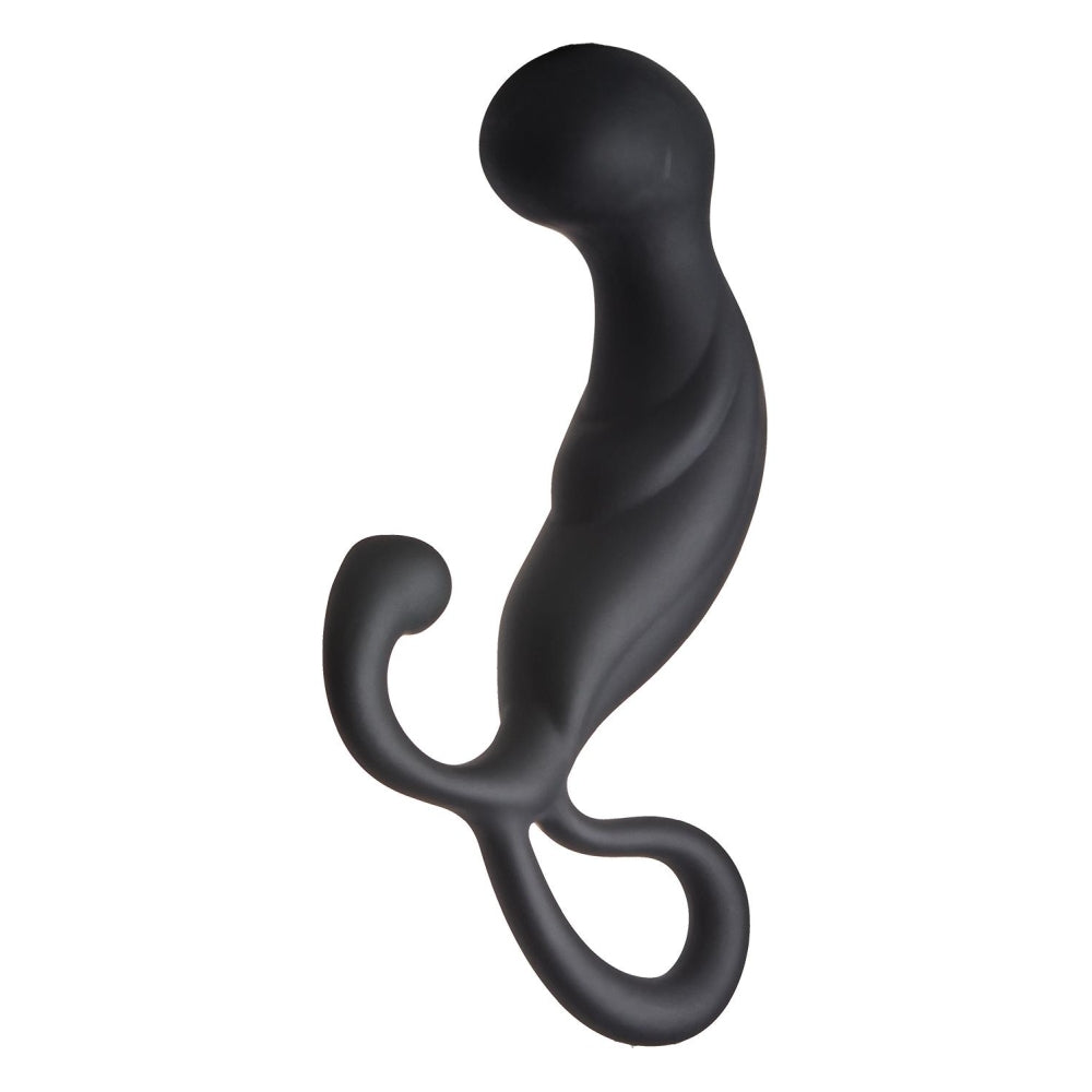 Stimulator Prostata Dream Toys Fatasstic, Negru, cu maner tip inel, silicon moale, stimulare perineu, 13.5 cm