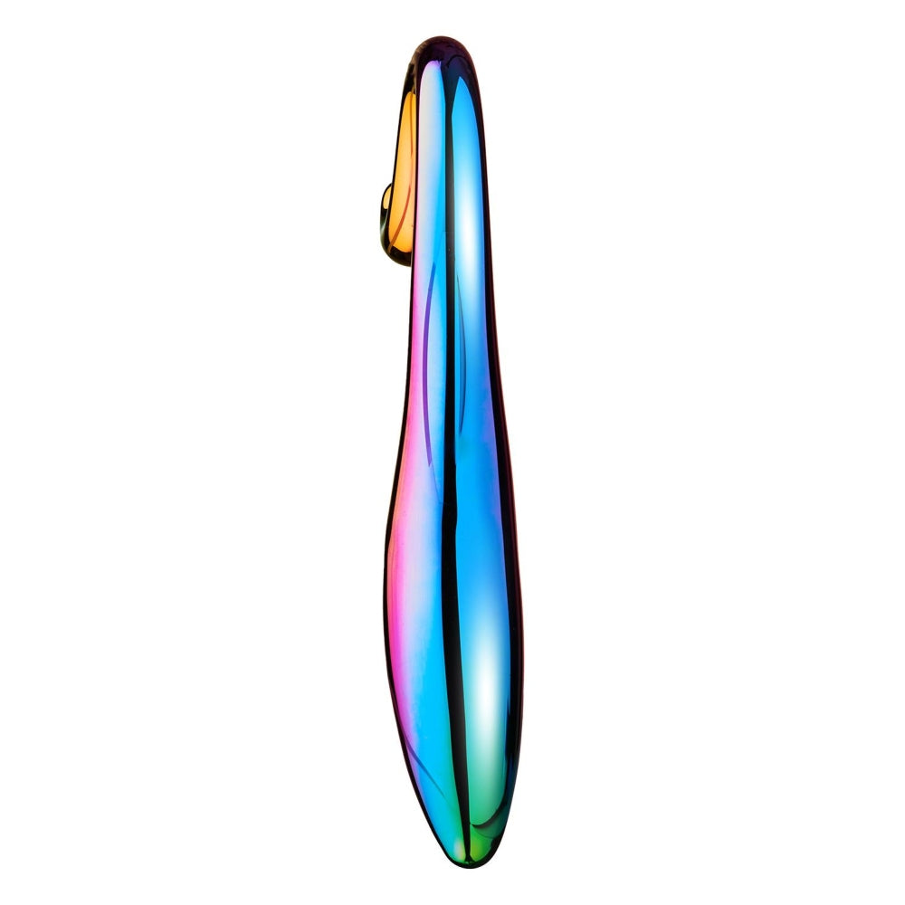 Dildo Elegant din Sticla Borosilicata Glamour Glass – 18 cm, Curbat, pentru Stimulare Vaginala si Anala – Jucarie Sexuala Sigura pentru Jocuri de Temperatura