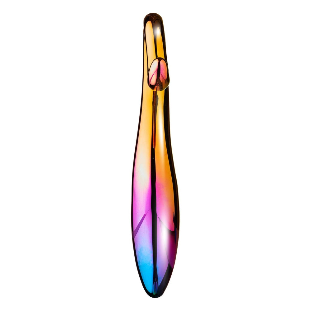 Dildo Elegant din Sticla Borosilicata Glamour Glass – 18 cm, Curbat, pentru Stimulare Vaginala si Anala – Jucarie Sexuala Sigura pentru Jocuri de Temperatura