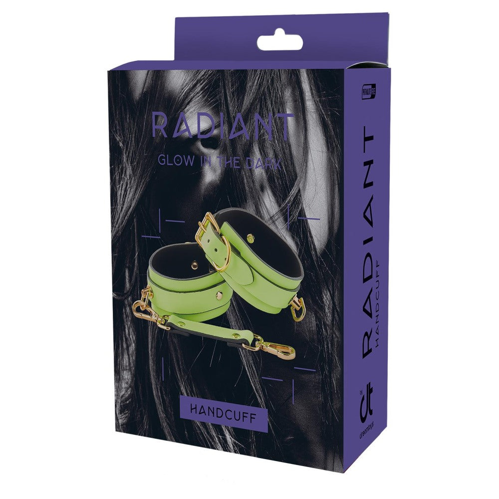 Catuse fosforescente BDSM Bondage captusite cu neopren, reglaj cu catarama, lant detasabil, accesorii bondage pentru incepatori si avansati