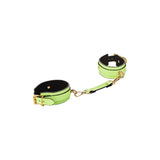 Catusi de glezna BDSM Bondage fosforescente ajustabile cu lant detasabil Dream Toys Radiant - accesorii BDSM cu captuseala moale si detalii din metal fara nichel