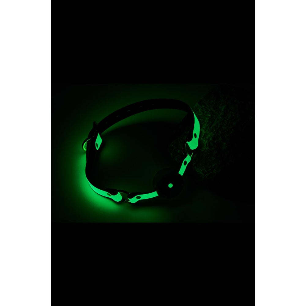 Cagula cu bila fosforescenta Dream Toys Radiant, accesorii BDSM, ajustabila, bila silicon 4 cm, captuseala moale neopren