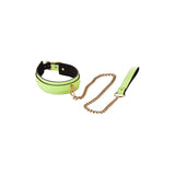 Set BDSM/Fetis zgarda si lesa fosforescenta reglabila Dream Toys Radiant, captuseala moale, metal fara nichel
