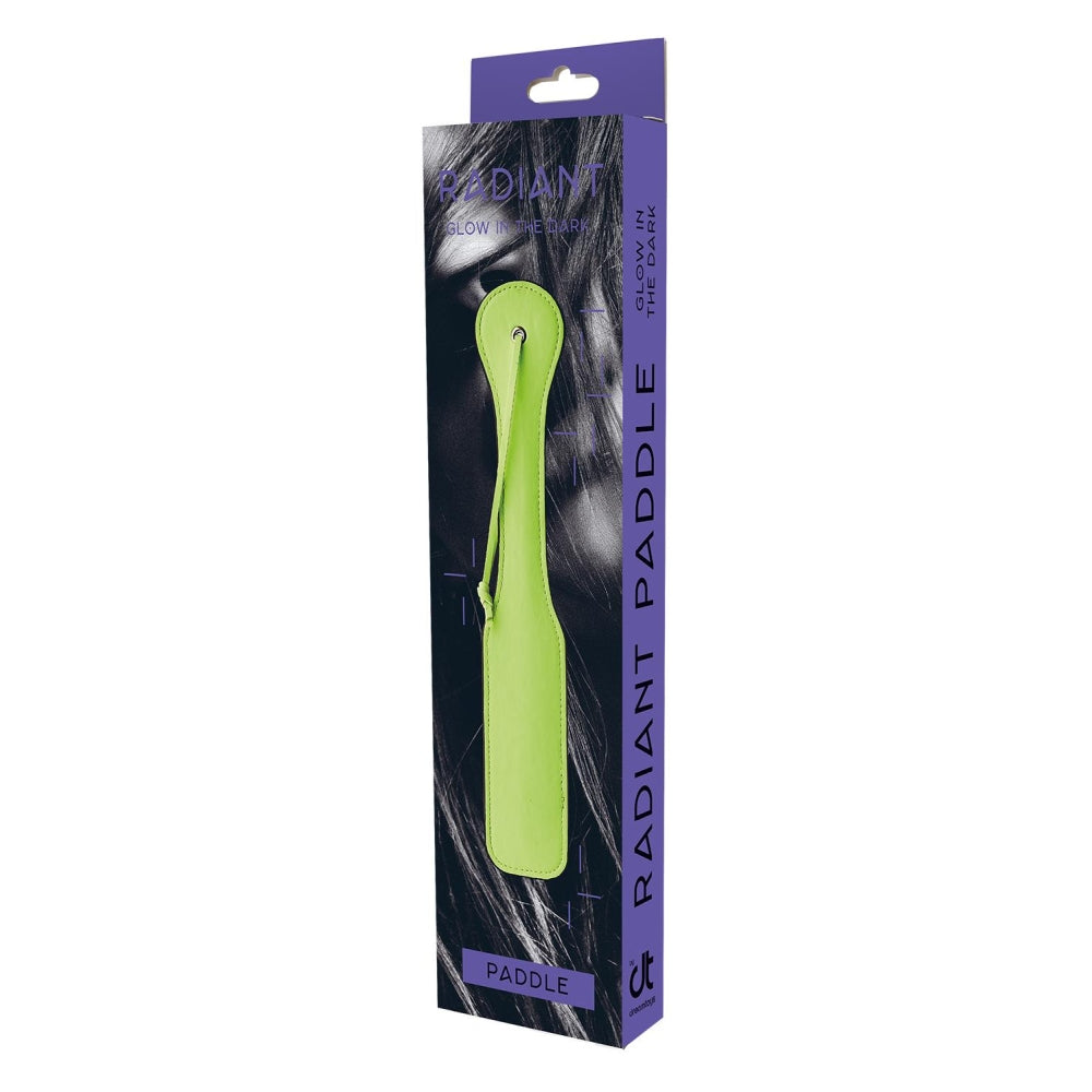 Paleta Spanking Fosforescenta BDSM/Fetis, Flexibila cu Cordon de Prindere, 32 cm Lungime - Dream Toys Radiant