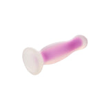 Dop Anal Fosforescent Radiant Soft Glow-In-The-Dark Butt Plug, Medium, Mov, Baza cu ventuza, 12.5 cm