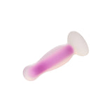 Dop Anal Fosforescent Radiant Soft Glow-In-The-Dark Butt Plug, Medium, Mov, Baza cu ventuza, 12.5 cm