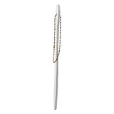 Paleta spanking BDSM Fetis piele ecologica alba, flexibila cu bucla aurie, 32 cm pentru jocuri erotice