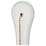 Paleta spanking BDSM Fetis piele ecologica alba, flexibila cu bucla aurie, 32 cm pentru jocuri erotice