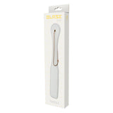Paleta spanking BDSM Fetis piele ecologica alba, flexibila cu bucla aurie, 32 cm pentru jocuri erotice