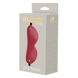 Masca de ochi rosie BDSM din piele artificiala cu detalii aurii si curea elastica ajustabila