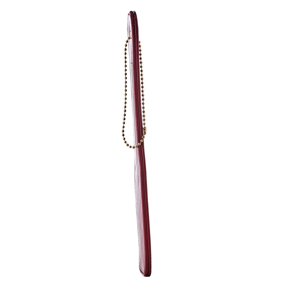 Paleta BDSM Spanking Blaze Elite – Piele Artificiala Rosie, Flexibila, cu Snur Auriu pentru Prindere, 32 cm