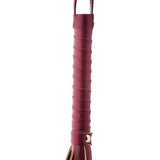 Flogger BDSM Fetis piele artificiala rosie, franjuri 30 cm, maner robust, accesorii bondage