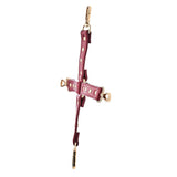 Catusa Hogtie BDSM Bondage Piele Artificiala Rosie cu Detalii Metalice Aurii - Accesorii pentru Fixarea Mainilor si Picioarelor