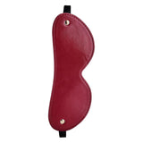 Set BDSM Fetis 5 piese din piele artificiala rosie cu curele reglabile, botnita, catuse, masca, paddle si flogger bici