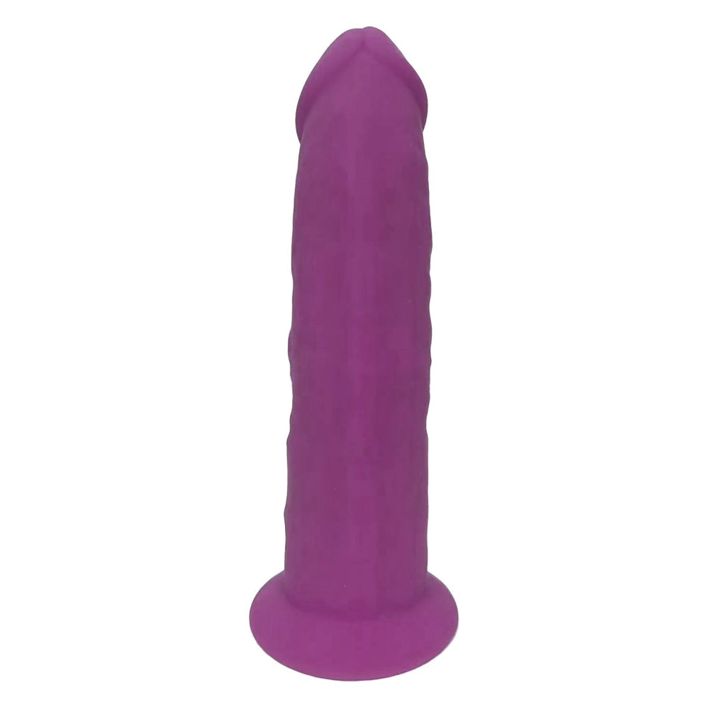 Dildo Realist Premium din Silicon cu Dubla Densitate, 19 cm, Baza cu Ventuza Puternica si Proprietati Termo-Reactive – Jucarie Sexuala pentru Placere Autentica, Mov