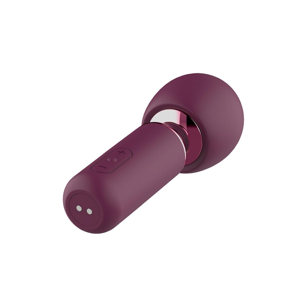 Vibrator Wand Dreamtoys TraveSize Glam Bold, ideal pentru calatorii, mov, 18 cm, 5 Moduri Vibratii, 3 Moduri Vitera, Reincarcabil