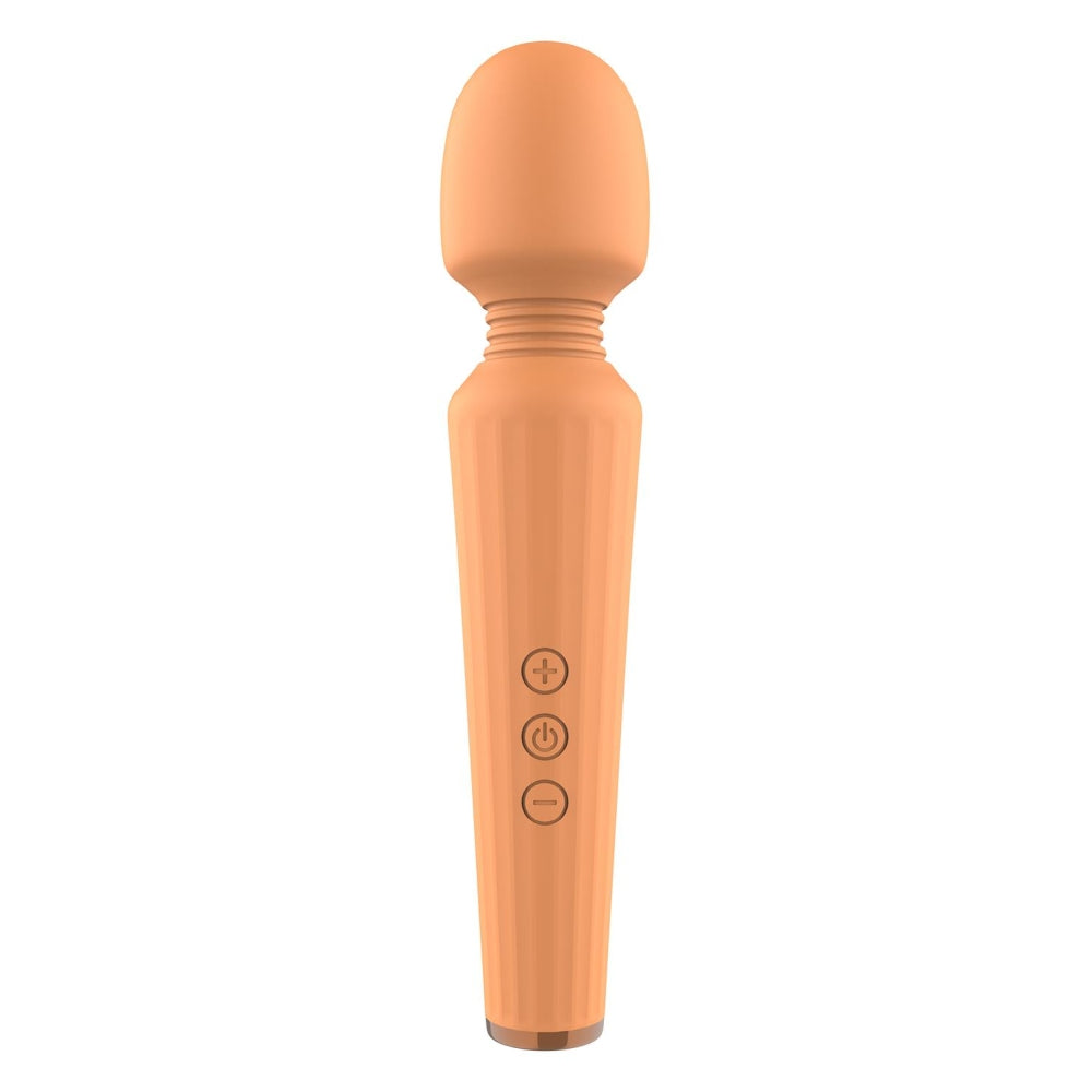 Vibrator Luxury Dreamtoys Glam Wand, Portocaliu, 21.5 cm, 5 Moduri Vibratii, 3 Moduri Viteza